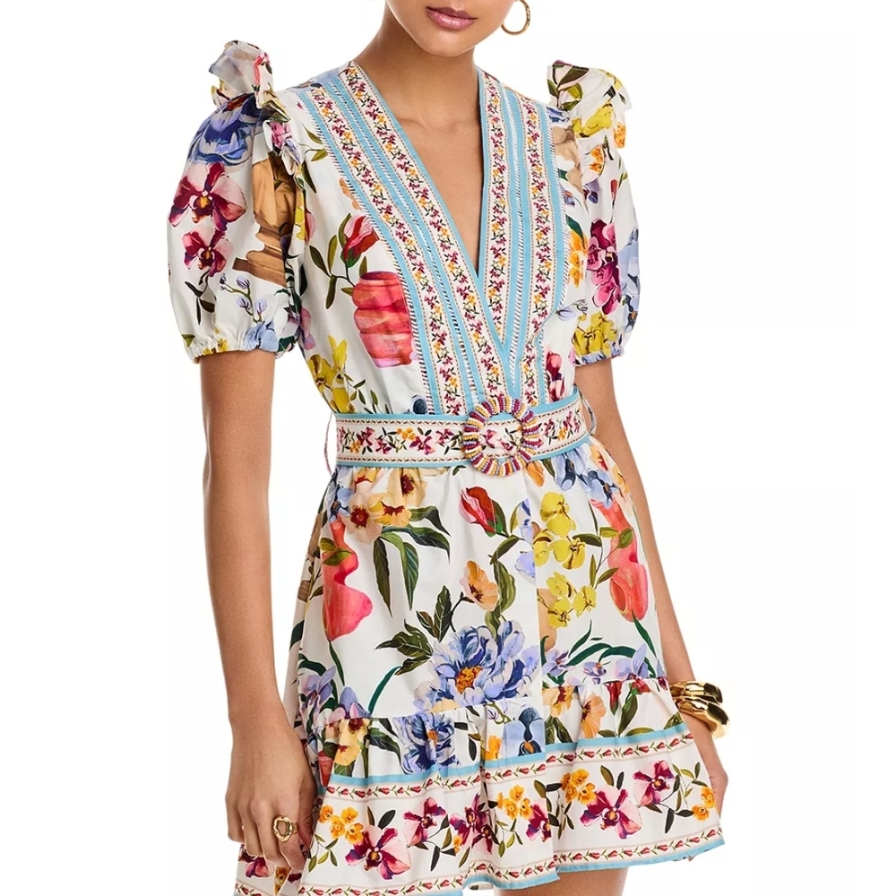 FARM Rio Greek Garden Multicolor Floral Mini Dress